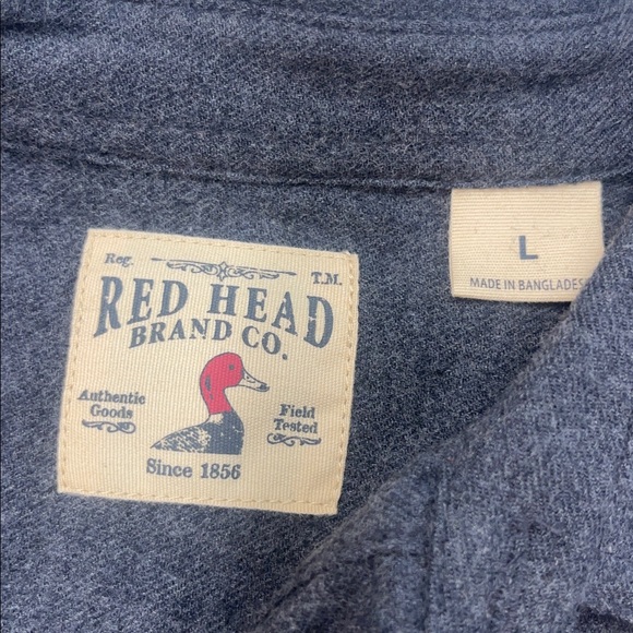 Red Head Brand Co. Men's Gray Button-Up Shirt Sz L - Picture 2 of 12
